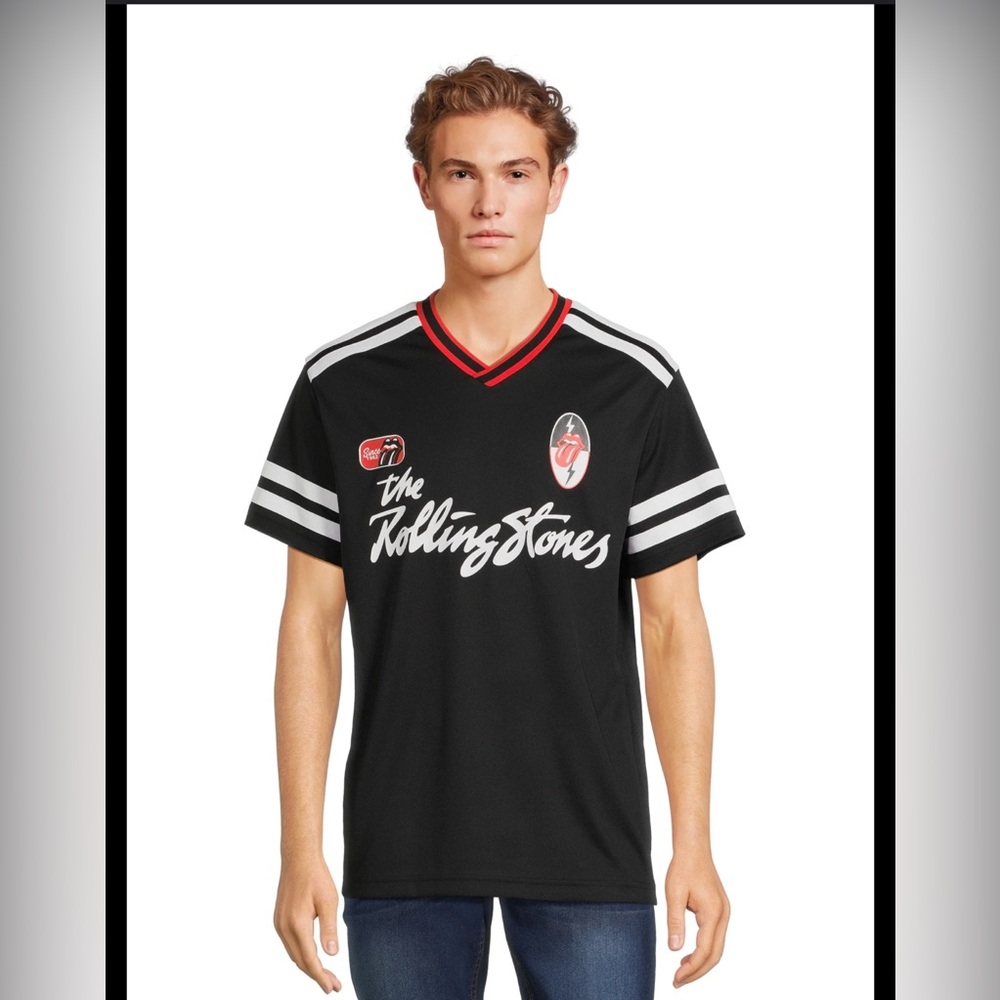 The Rolling Stones Men's Soccer Jersey - Size Large 🎸⚽🔥